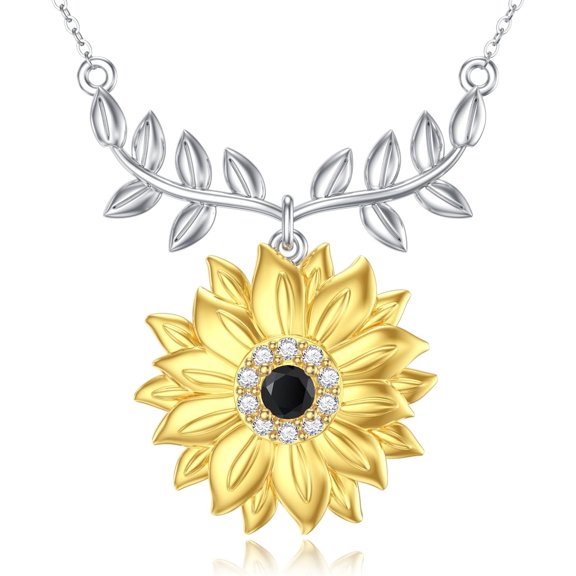 CACA LADY Sunflower Necklace 925 Sterling Silver Sunflower Pendant for Girlfriend Sunflower Jewelry Mother's Day Gifts for Mom Women