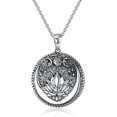thumbnail image 1 of CACA LADY Triple Moon Goddess Necklace Sterling Silver Lotus Pendant necklace Witchy Jewelry Pagan Wiccan Magic Amulet for Women Men, 1 of 5