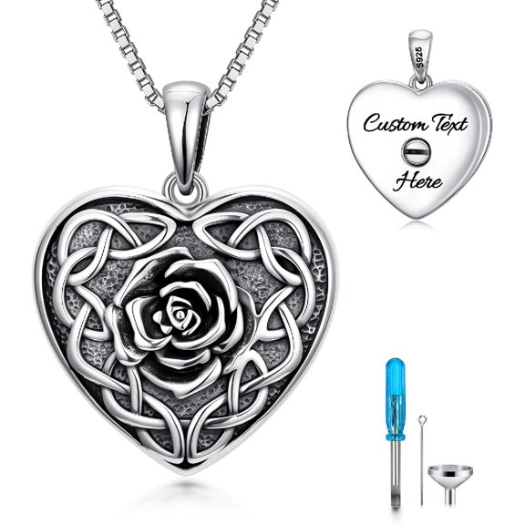 CACA LADY Urn Necklaces for Ashes 925 Sterling Silver Keepsake Memorial Necklace Cremation Jewelry for Ashes Urn of a Loved One