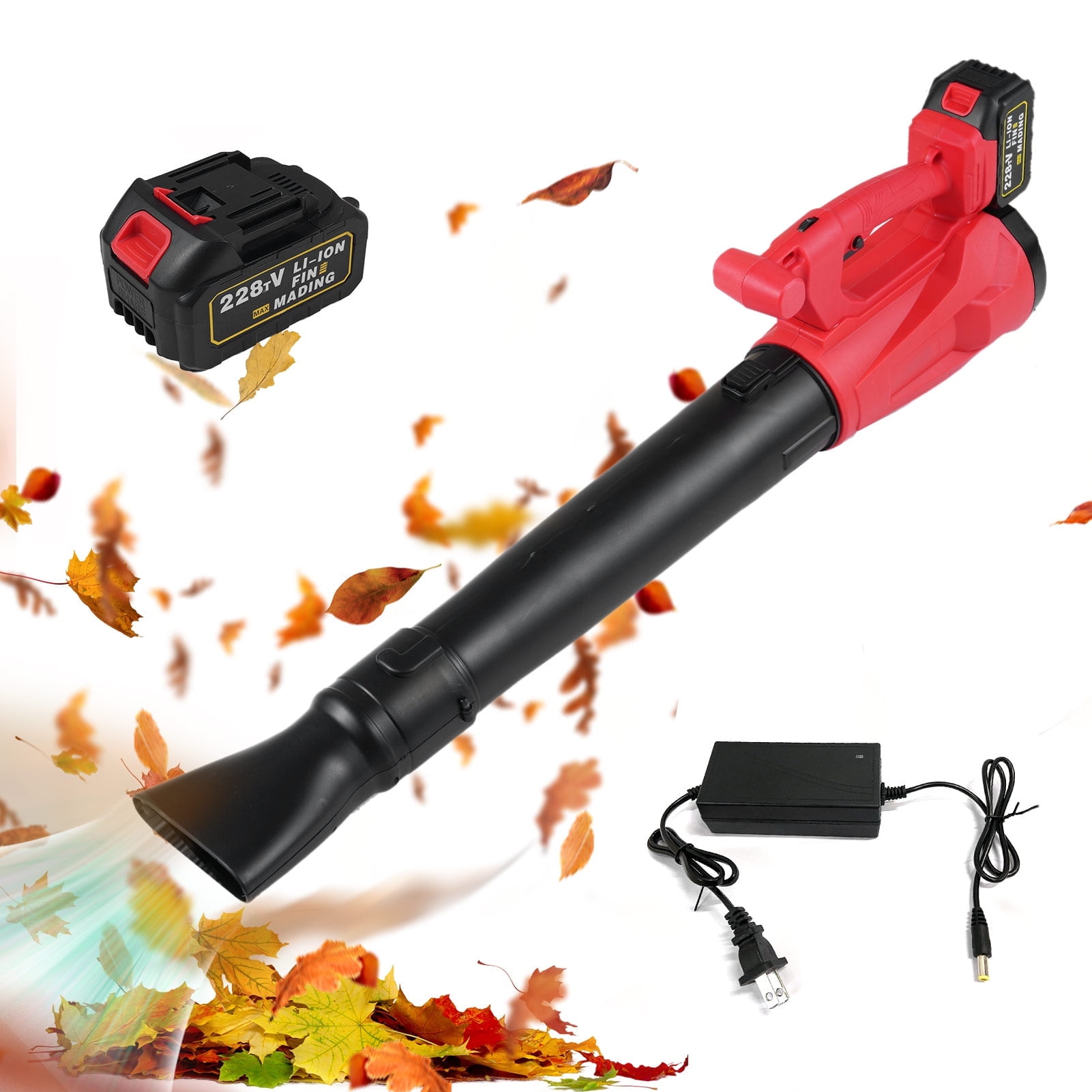 CACAGOO 21V Electric Leaf Blower,150 MPH Leaf Blower Cordless with Two 4.0Ah Batteries and Charger