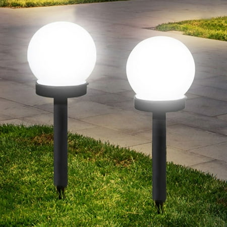 CACAGOO 2Pcs Outdoor Waterproof LED Solar Ball Light Garden Lawn Lamp Ground Light
