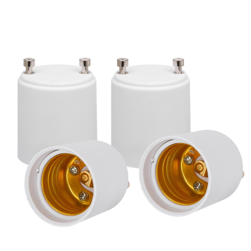 CACAGOO 4 Pcs GU24 to E26 E27 Adapter LED Light Bulb Holder Socket Converter PBT Fireproof Material GU24 Pin Base Fixture to E26 E27 Standard Screw-in Socket