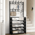 thumbnail image 1 of Cacagoo 5-Tier 69' Tier Dust-Proof Freestanding Shoe Rack, Space-Saving Organizer for Entryway, Closet, Bedroom - Black, 1 of 7