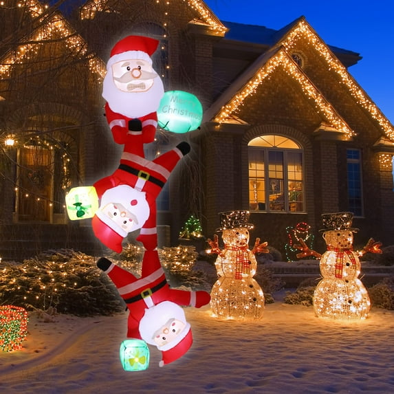 CACAGOO 2025 New 7.9FT Christmas Inflatables Outdoor Decorations, Outdoor Blow-Up Yard Decoration with 6 LED Lights Display