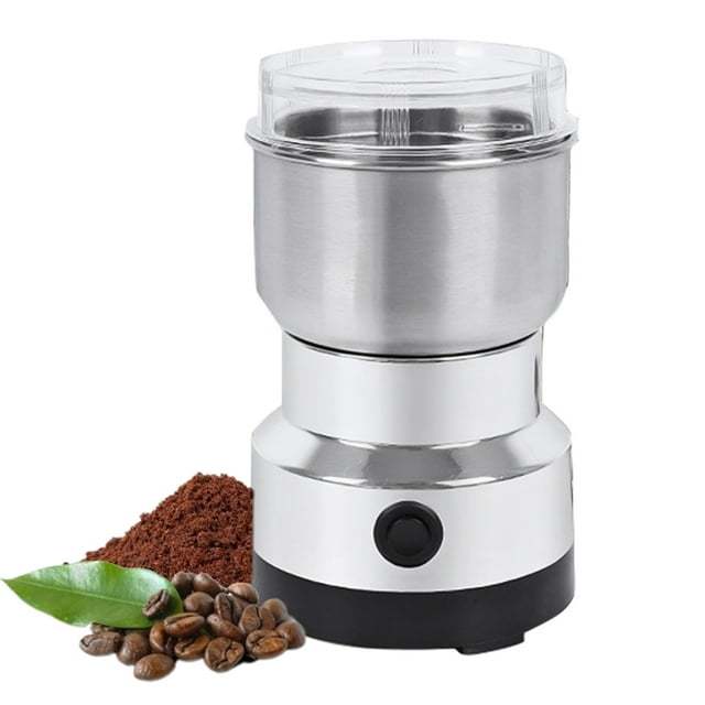 CACAGOO Coffee Grinder Household Mini Stainless Steel Electric Herb Grind Spice Pulverizer, Silver