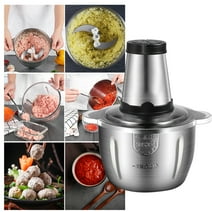 CACAGOO Electric Food Grinder 8 Cup Multi Function Stainless Steel Food Processor, 2 Adjustable Speed for Home Use Kitchen Restaurants