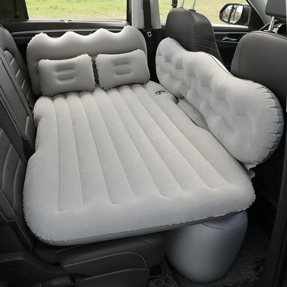 CACAGOO Mattress Car Inflatable Travel Bed Home Outdoor Camping Mat Rear Flocking Plus Air Mattress for SUV, Gray
