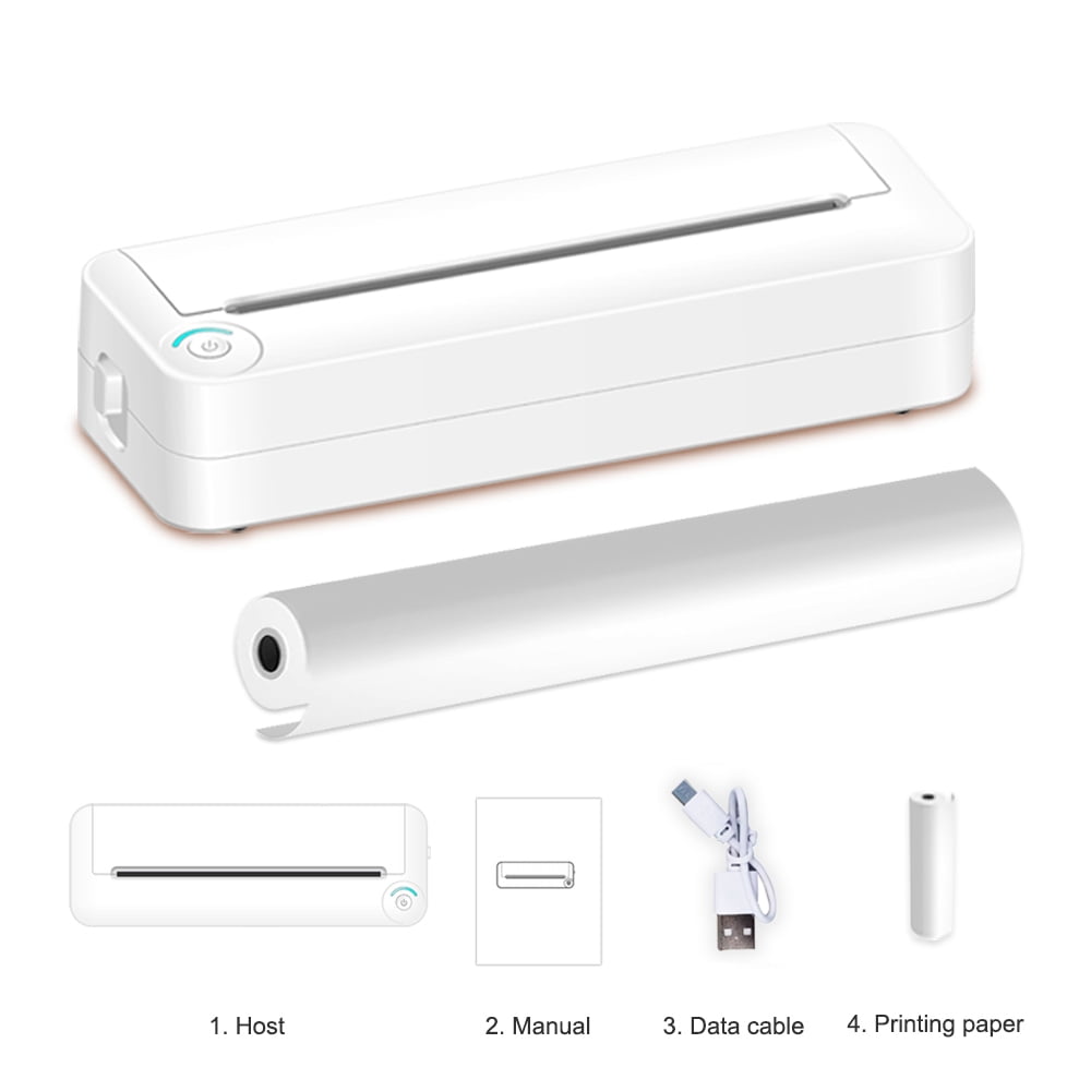 Cacagoo X8 Monochrome Thermal All-in-One Printer A4 Thermal Paper Roll & Charge Cable