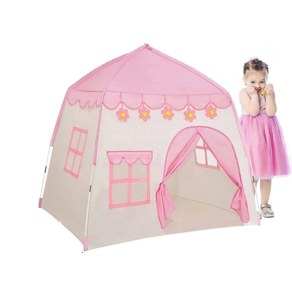 CACAGOO Play Tent for Kids, Large Playhouse Kids Castle Play Tent for Girls Toddlers Indoor Outdoor Games Princess Tent Birthday Gifts, Pink 51x39 x51 inch