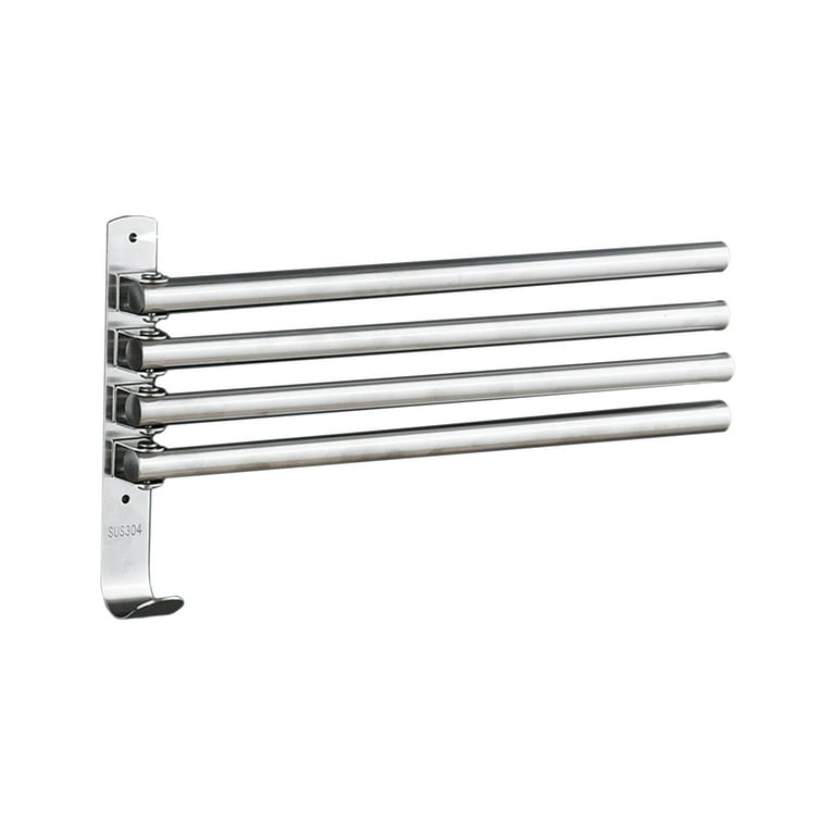 CACAGOO Swivel Out Towel Racks with Hooks 3 Bars Foldable Arms Bath Towel Hanger Wall Mount Towel Bar Stainless Steel Towel Holder Organizer for Bathroom Kitchen Walmart