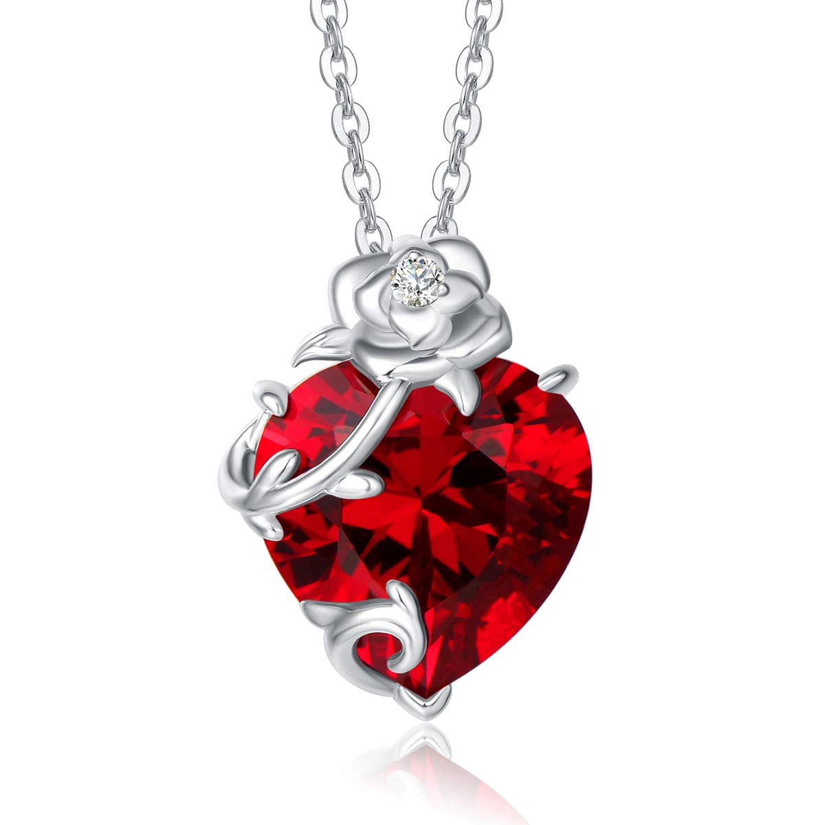 Nanny Grandmother Silver Heart Necklace with Birthstone 925 Sterling Silver  Jewellery Gift