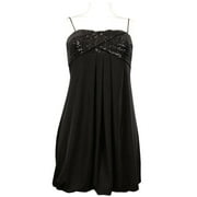 CACHET JERSEY BABYDOLL DRESS WITH SEQUINED BODICE