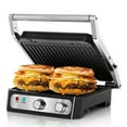 CACHOO Electric Panini Press Sandwich Maker, 1500W Indoor Grill with