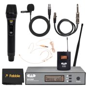 CAD Audio WX1000BP Wireless Bodypack Microphone System 510-570 MHz Bundle with TX1000HH Handheld Microphone Transmitter, Lavalier Mic, Headset Mic, and 1/4" Guitar Cable for Stage & Vocals