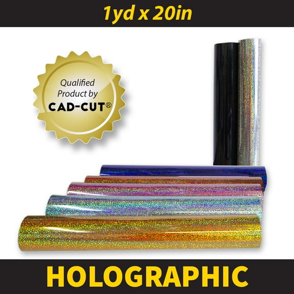 CAD-CUT Hologram Heat Transfer Vinyl 20" x 36" (1Yard) - Red