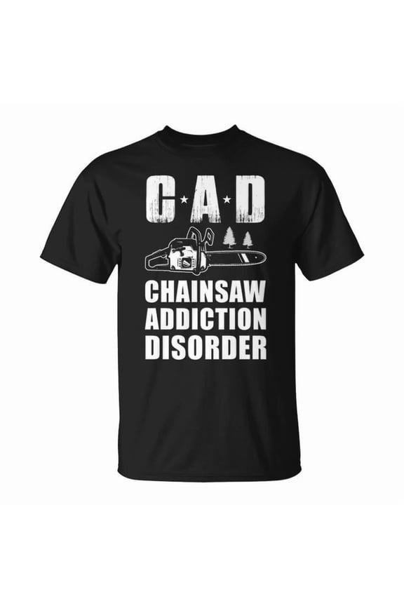 CAD Chainsaw Graphic Tee Unisex Adult Cotton Woodworker Lumberjack Tool Casual Shirt, Size S, Color Black