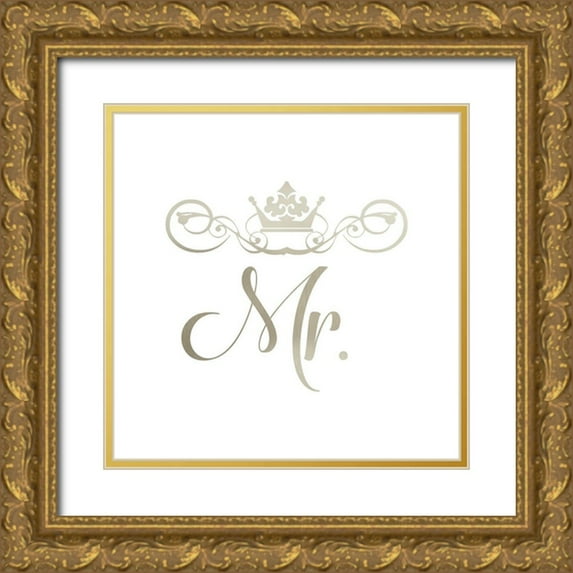 CAD DESIGNS 12x12 Gold Ornate Wood Framed with Double Matting Museum Art Print Titled - Mr. Crown