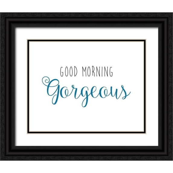 CAD DESIGNS 32x26 Black Ornate Wood Framed with Double Matting Museum Art Print Titled - Good Morning