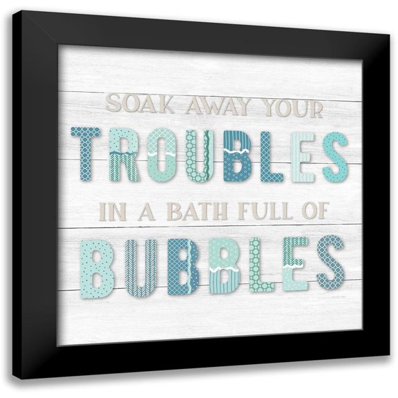 CAD Designs 12x12 Black Modern Framed Museum Art Print Titled - Bubble Bath II