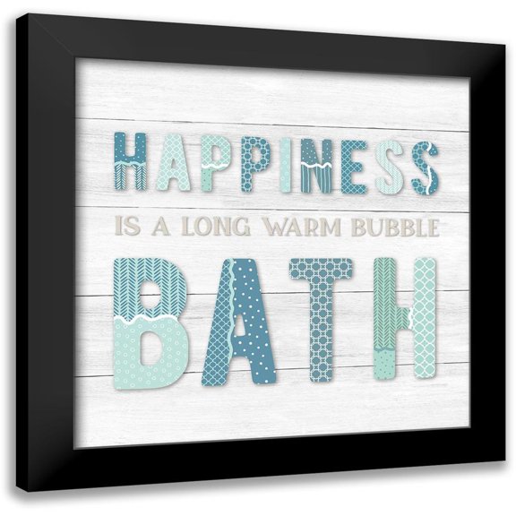 CAD Designs 12x12 Black Modern Framed Museum Art Print Titled - Bubble Bath I