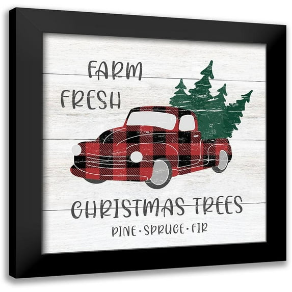 CAD Designs 12x12 Black Modern Framed Museum Art Print Titled - Farm Fresh Holidays
