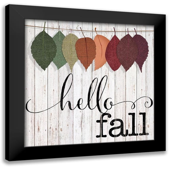 CAD Designs 12x12 Black Modern Framed Museum Art Print Titled - Hello Fall