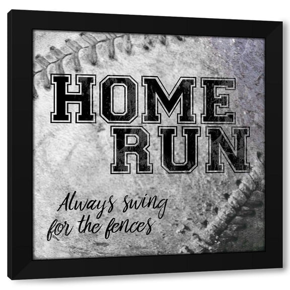 CAD Designs 12x12 Black Modern Wood Framed Wall Art Titled - Home Run