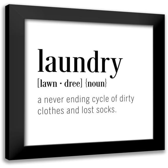 CAD Designs 12x12 Black Modern Framed Museum Art Print Titled - Laundry Definition