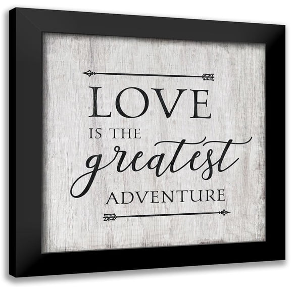 CAD Designs 12x12 Black Modern Framed Museum Art Print Titled - Love Adventure