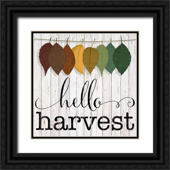 CAD Designs 12x12 Black Ornate Wood Framed with Double Matting Museum Art Print Titled - Hello Harvest