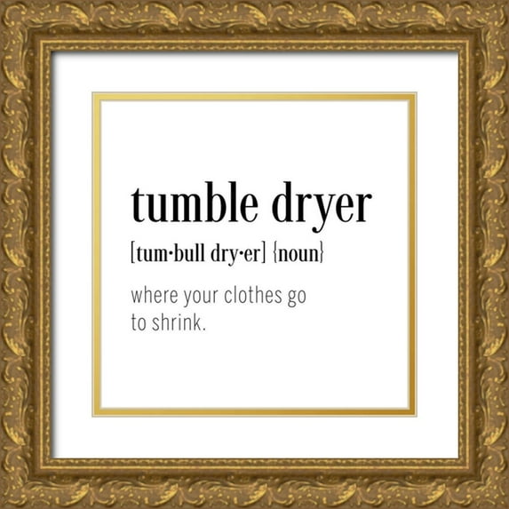 CAD Designs 12x12 Gold Ornate Wood Framed with Double Matting Museum Art Print Titled - Dryer Definition