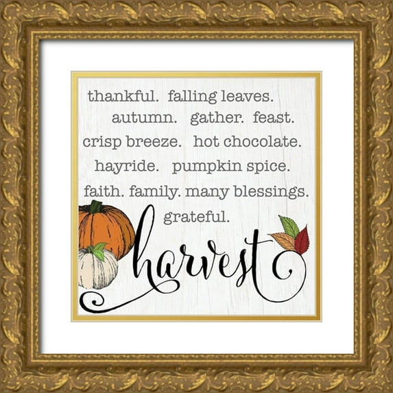CAD Designs 12x12 Gold Ornate Wood Framed with Double Matting Museum Art Print Titled - Harvest