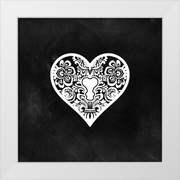 CAD Designs 12x12 White Modern Wood Framed Museum Art Print Titled - Lock And Key II