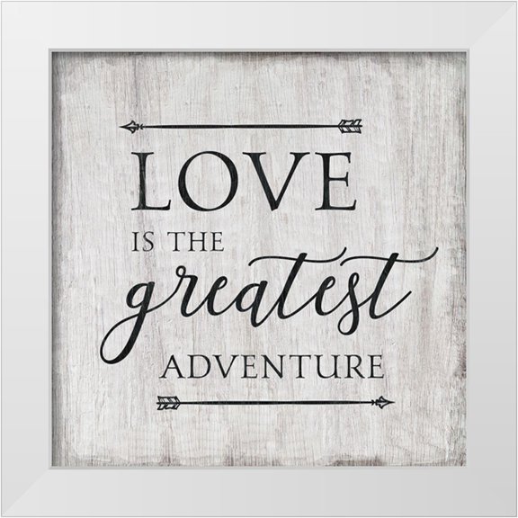 CAD Designs 12x12 White Modern Wood Framed Museum Art Print Titled - Love Adventure