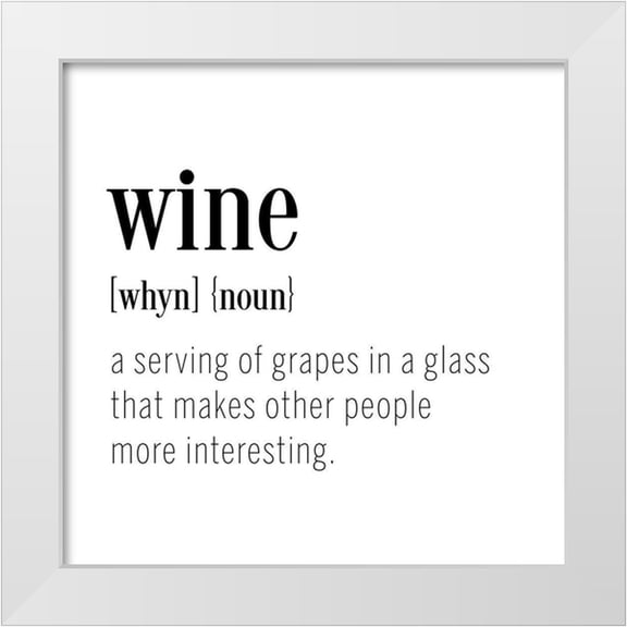 CAD Designs 12x12 White Modern Wood Framed Museum Art Print Titled - Wine Definition