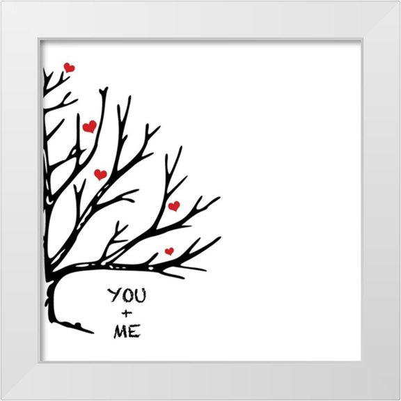 CAD Designs 12x12 White Modern Wood Framed Museum Art Print Titled - You And Me II