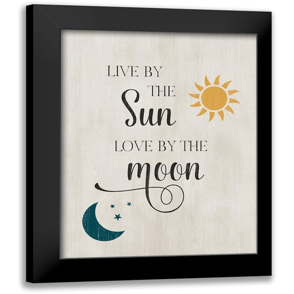 CAD Designs 12x14 Black Modern Framed Museum Art Print Titled - Sun and Moon