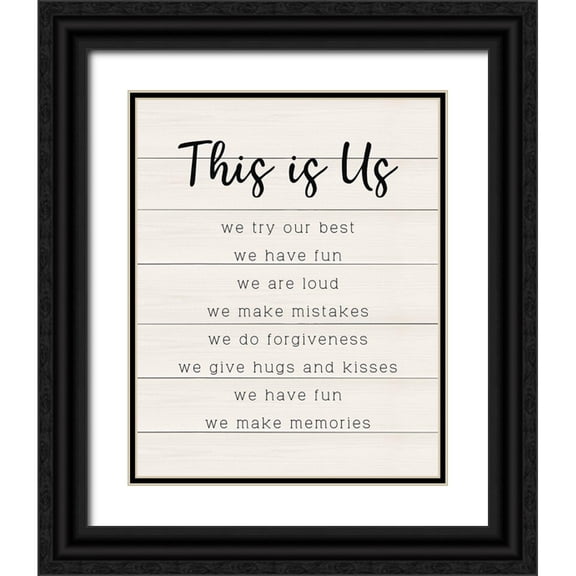 CAD Designs 12x14 Black Ornate Wood Framed with Double Matting Museum Art Print Titled - This is Us