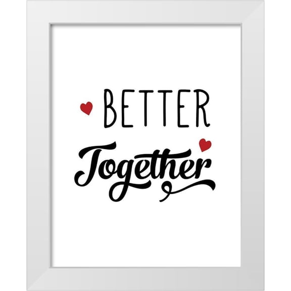 CAD Designs 12x14 White Modern Wood Framed Museum Art Print Titled - Better Together