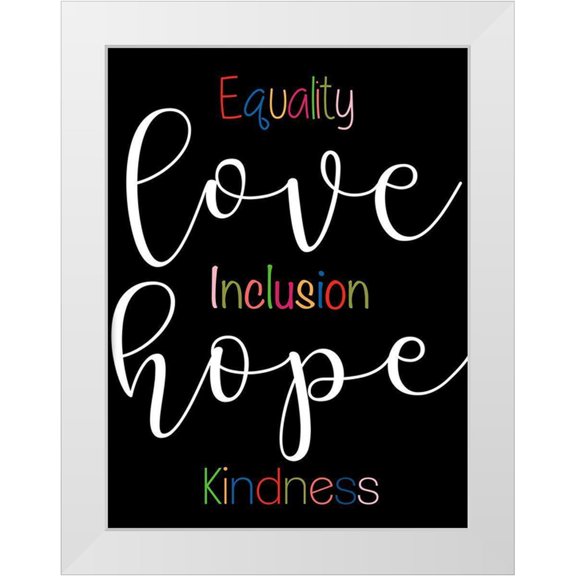 CAD Designs 12x14 White Modern Wood Framed Museum Art Print Titled - Equality
