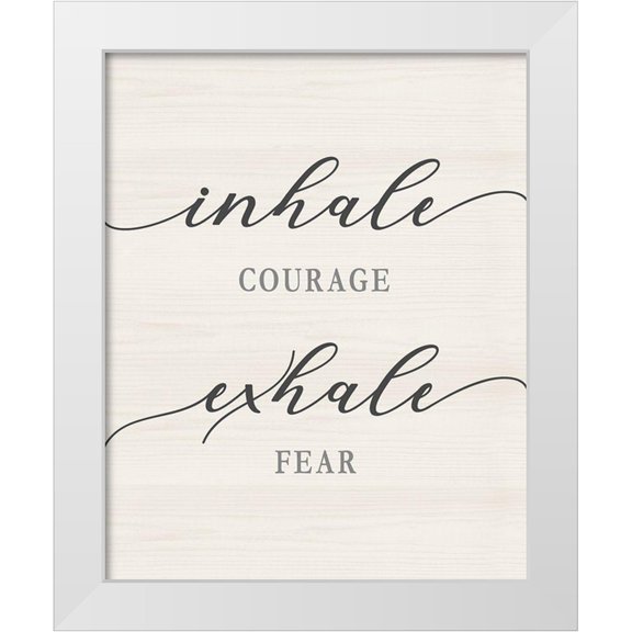 CAD Designs 12x14 White Modern Wood Framed Museum Art Print Titled - Exhale Fear