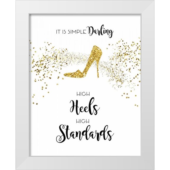 CAD Designs 12x14 White Modern Wood Framed Museum Art Print Titled - High Heels, High
