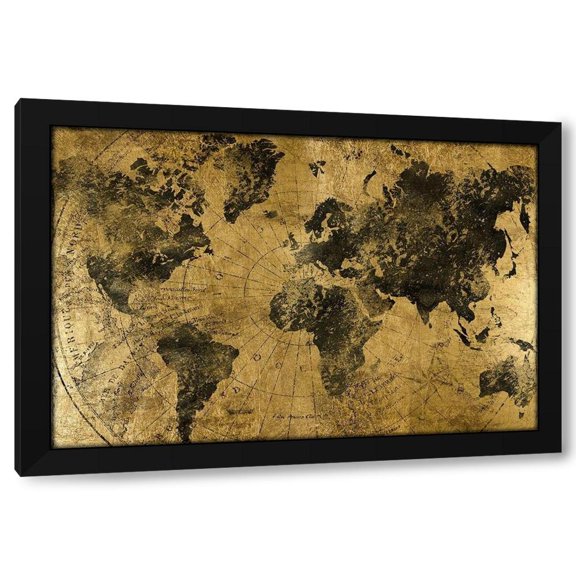 CAD Designs 14x11 Black Modern Wood Framed Wall Art Titled - Golden Atlas