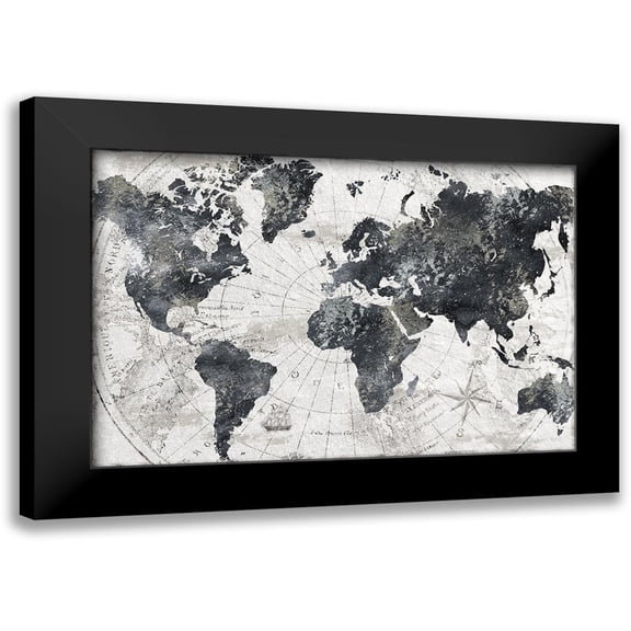CAD Designs 14x11 Black Modern Framed Museum Art Print Titled - Modern Atlas