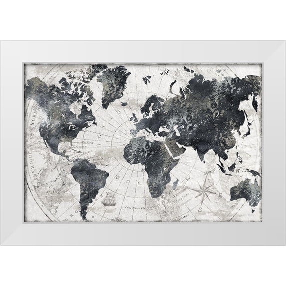 CAD Designs 14x11 White Modern Wood Framed Museum Art Print Titled - Modern Atlas