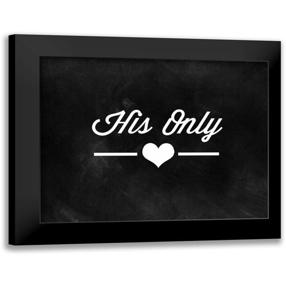CAD Designs 14x12 Black Modern Framed Museum Art Print Titled - Her One, His Only