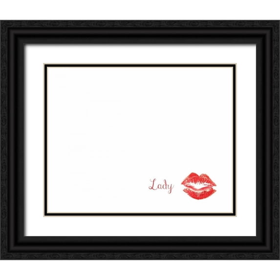 CAD Designs 14x12 Black Ornate Wood Framed with Double Matting Museum Art Print Titled - Gentleman And Lady