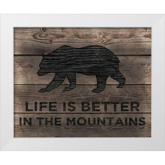 CAD Designs 14x12 White Modern Wood Framed Museum Art Print Titled - Better in the Mountains