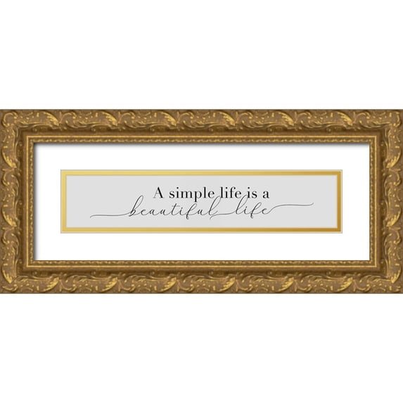 CAD Designs 14x6 Gold Ornate Wood Framed with Double Matting Museum Art Print Titled - Simple Beautiful