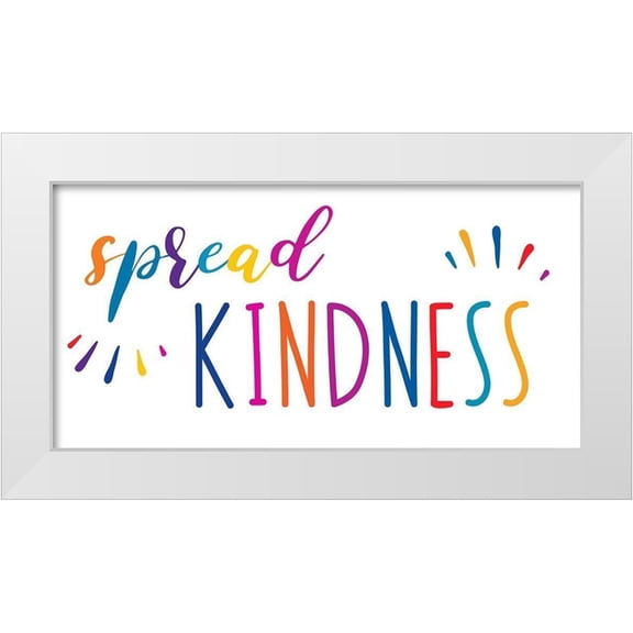 CAD Designs 14x9 White Modern Wood Framed Museum Art Print Titled - Rainbow Kindness